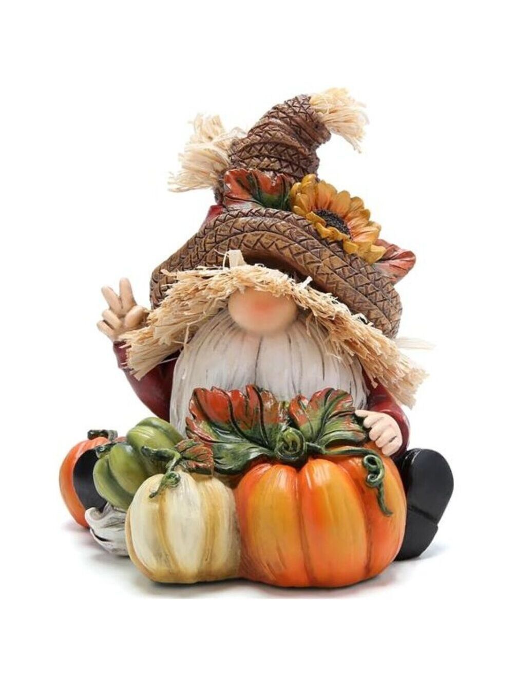 Thanksgiving Gnome Decorations Fall Pumpkin Elf Figurines Autumn Home Decor Gift